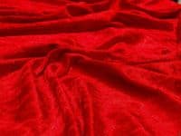 Crushed Velvet Velour Fabric Material - RED